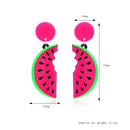 1 Pair Fashion Women Lady Girl Cartoon Fruit Acrylic Hip Hop Watermelon Stud Earrings 70 x 22mm