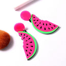 1 Pair Fashion Women Lady Girl Cartoon Fruit Acrylic Hip Hop Watermelon Stud Earrings 70 x 22mm