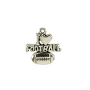 30 Pieces I love Football Soccer Charm Beads Loose Spacer DIY Findings Craft