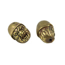 2pcs Tibetan Silver brass Paracord Pirate dead Skull helmet head Evil Charm