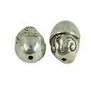 2 pcs Tibetan Silver brass Paracord Pirate dead Skull helmet head Evil Charm