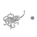CZ Dangle Belly Button Rings Octopus Shape 14g Gem Fancy Navel Ring Barbell