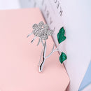 Vintage Silver&Enameled Dark Green Leaf Brooch Kirstie Daisy Pin Brooch
