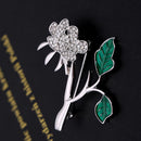 Vintage Silver&Enameled Dark Green Leaf Brooch Kirstie Daisy Pin Brooch