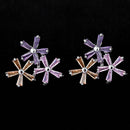 Elegant 925 Sterling Silver Women Ear Stud Crystal Zircon Hook Earrings