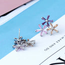 Elegant 925 Sterling Silver Women Ear Stud Crystal Zircon Hook Earrings