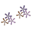 Elegant 925 Sterling Silver Women Ear Stud Crystal Zircon Hook Earrings