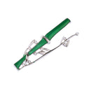 Women Girls Bamboo Brooch Green Crystal Rhinestone Cubic Zirconia Brooch Pin