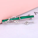 Women Girls Bamboo Brooch Green Crystal Rhinestone Cubic Zirconia Brooch Pin