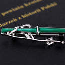 Women Girls Bamboo Brooch Green Crystal Rhinestone Cubic Zirconia Brooch Pin