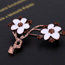 Vintage Costume Breastpin Jewelry Plum Blossom Flower Branch Brooch Pin Gift