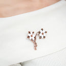 Vintage Costume Breastpin Jewelry Plum Blossom Flower Branch Brooch Pin Gift