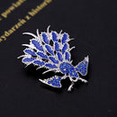 Fashion Peacock Brooch Pin Blue Crystal Zircon Corsage Breastpin Wedding