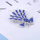 Fashion Peacock Brooch Pin Blue Crystal Zircon Corsage Breastpin Wedding