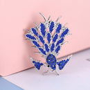 Fashion Peacock Brooch Pin Blue Crystal Zircon Corsage Breastpin Wedding