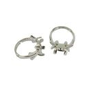6 Pieces/Lot Adjustable Empty Pearl Ring 3D Lotus Flower Peg Mount Base 23x 20 x 14mm DIY Jewelry Ring Accessories