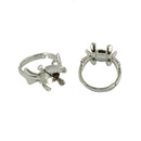 6 Pieces/Lot Adjustable Empty Pearl Ring 3D Lotus Flower Peg Mount Base 23x 20 x 14mm DIY Jewelry Ring Accessories