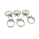 6 Pieces/Lot Adjustable Empty Pearl Ring 3D Lotus Flower Peg Mount Base 23x 20 x 14mm DIY Jewelry Ring Accessories