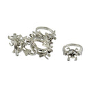 6 Pieces/Lot Adjustable Empty Pearl Ring 3D Lotus Flower Peg Mount Base 23x 20 x 14mm DIY Jewelry Ring Accessories