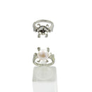 6 Pieces/Lot Adjustable Empty Pearl Ring 3D Lotus Flower Peg Mount Base 23x 20 x 14mm DIY Jewelry Ring Accessories
