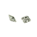 100 Pieces 10mm Tibetan Silver Alloy Square Spacers Beads Caps Charms Jewelry DIY Findings