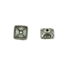 100 Pieces 10mm Tibetan Silver Alloy Square Spacers Beads Caps Charms Jewelry DIY Findings