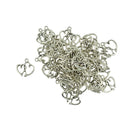 50 Pieces Antique Silver Valentine's Day Heart Charms Pendants DIY Making