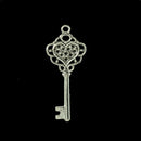 20 Pieces Antique Silver Heart Key 10 Blank Rhinestone Bases Charm Pendant