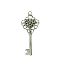 20 Pieces Antique Silver Heart Key 10 Blank Rhinestone Bases Charm Pendant