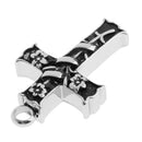 Black Enamel Stainless Steel Cremation Jewelry Cross Pendant Ashes Holder