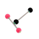 Lots of 20pcs Multicolor Stainless Steel Tongue Rings Barbells Acrylic Ball Screw Piercing