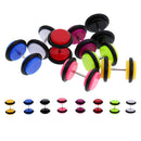 Lots of 16pcs18G Acrylic Barbell Stud Earring Plug Illusion Tunnel Screw Back Piercing Earrings