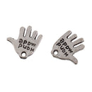 40 Pieces Hand Made Lettering Mini Palm Charm Pendant DIY Jewelry Findings