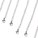 8pcs Silver Stainless Steel Lobster Clip Extender Chain Necklace Findings