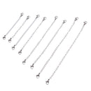 8pcs Silver Stainless Steel Lobster Clip Extender Chain Necklace Findings