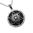 Hexagram Polished Stainless Medieval Renaissance Pendant Long Chain Necklace