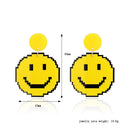Acrylic Exaggerated Round Smile Face Dangle Earstuds Cute Jewelry Yellow