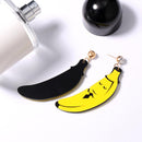 Pair of Mr. Banana Acrylic Earrings Yellow Funny Fruit Dangle Earrings