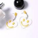 Smiling yellow eyes yellow lip women girls Acrylic Fashion accessories Earrings