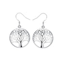 Elegant Women Lady Hook Earrings Tree of Life Dangle Hoops Jewelry Gifts