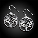 Elegant Women Lady Hook Earrings Tree of Life Dangle Hoops Jewelry Gifts