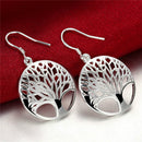 Elegant Women Lady Hook Earrings Tree of Life Dangle Hoops Jewelry Gifts