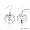 Elegant Women Lady Hook Earrings Tree of Life Dangle Hoops Jewelry Gifts