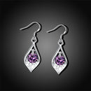 Wedding Party Jewelry Silver Plated Crystal Rhinestone Pendant Dangle Earrings for Women