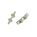 50 Pieces/Lot Vintage Alloy Clear Shiny Rhinestone 3 Hole Spacer Bar Connector Beads DIY for Necklace Bracelet
