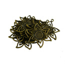 10 Piece Filigree Flower Pendant Cabochon Bezel Setting DIY Charm Connector