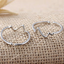Sterling Heart Beat Figure Silver Plated Adjustable Good Luck Fine Open Ring