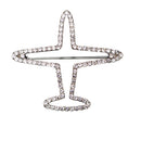 Crystal Rhinestone Hollow Airplane Brooch Pins Suit Clothes Clips Lapel Pin