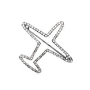 Crystal Rhinestone Hollow Airplane Brooch Pins Suit Clothes Clips Lapel Pin