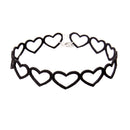 Collar Punk Goth Heart Choker Necklace Harajuku Handmade PU Leather Chain